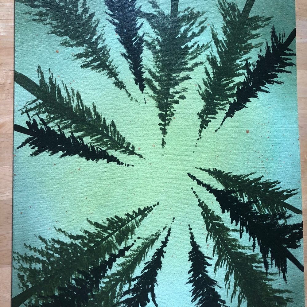 16x20 Pine Tree Perspective Acrylic Painting